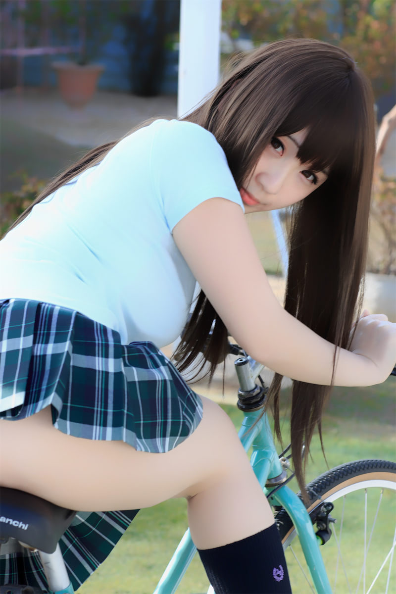 伊织萌 自行车jk少女7