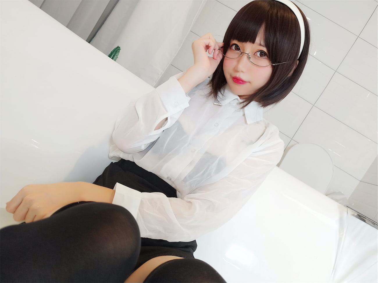 Nagisa魔物喵 浴缸白衬衫6