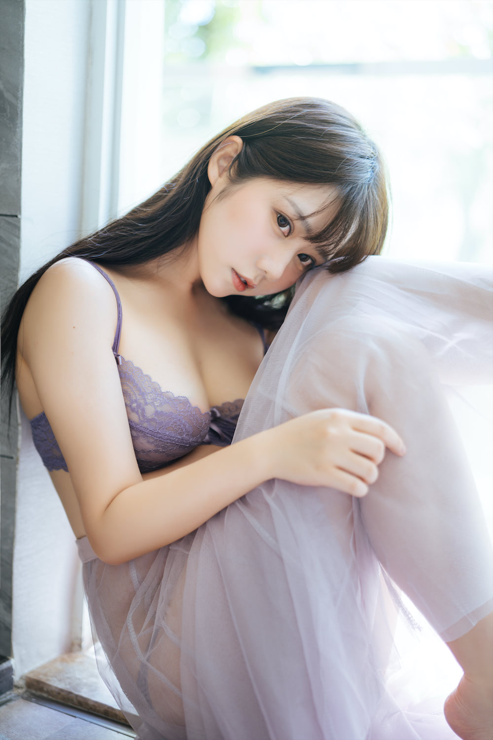 镜酱 紫色纱裙5