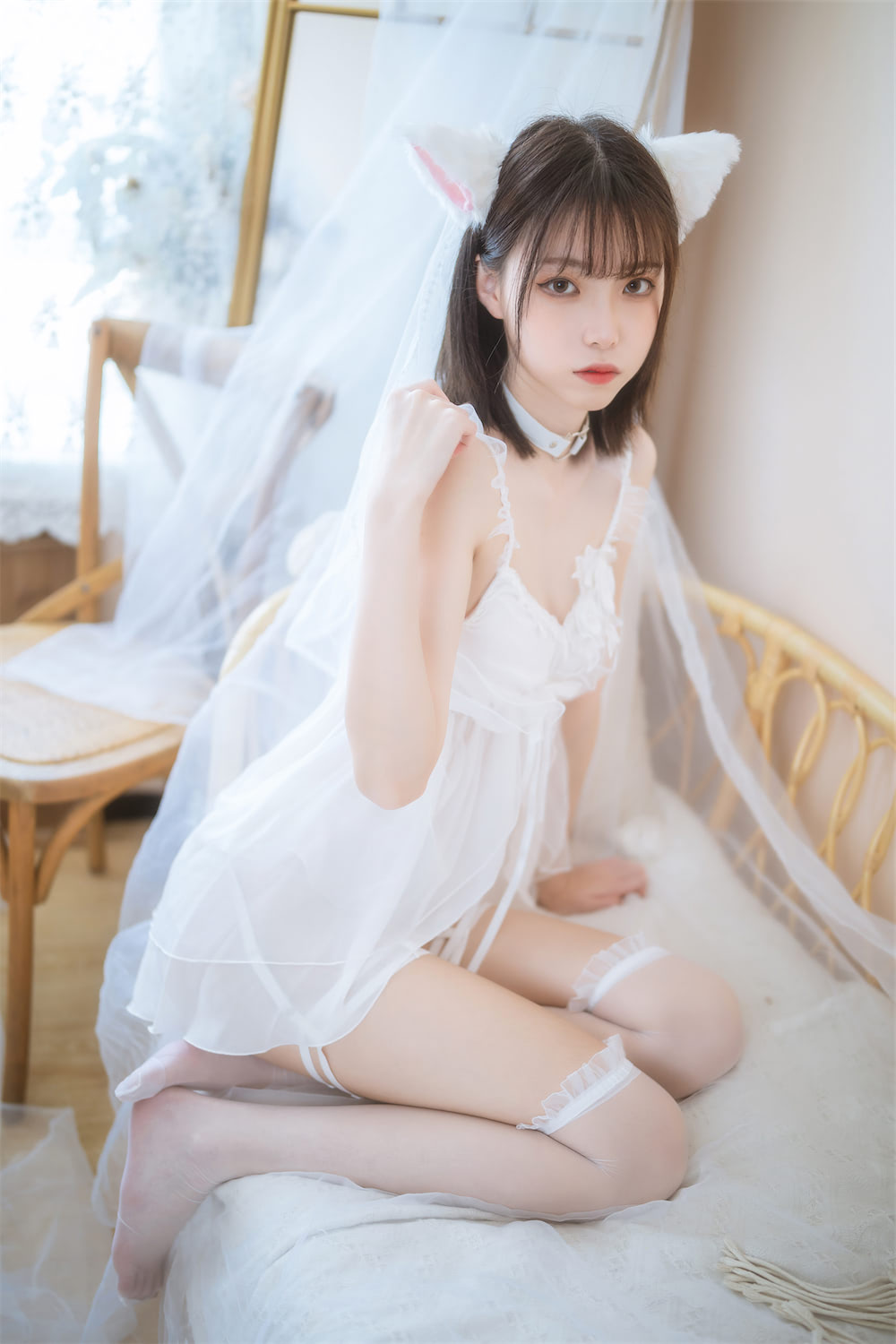 许岚LAN 少女白色裙3