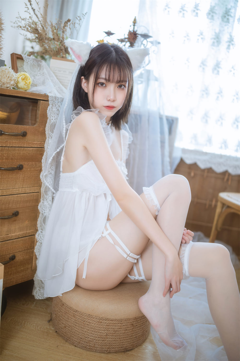 许岚LAN 少女白色裙5