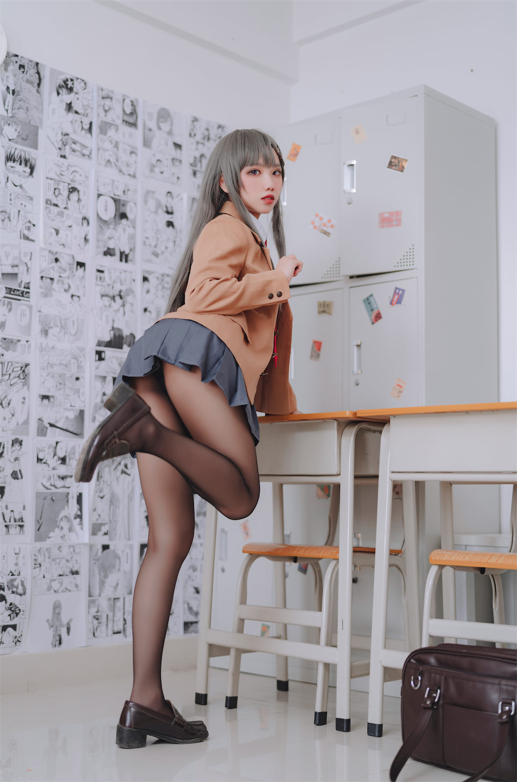 果咩酱w 樱岛麻衣校服3