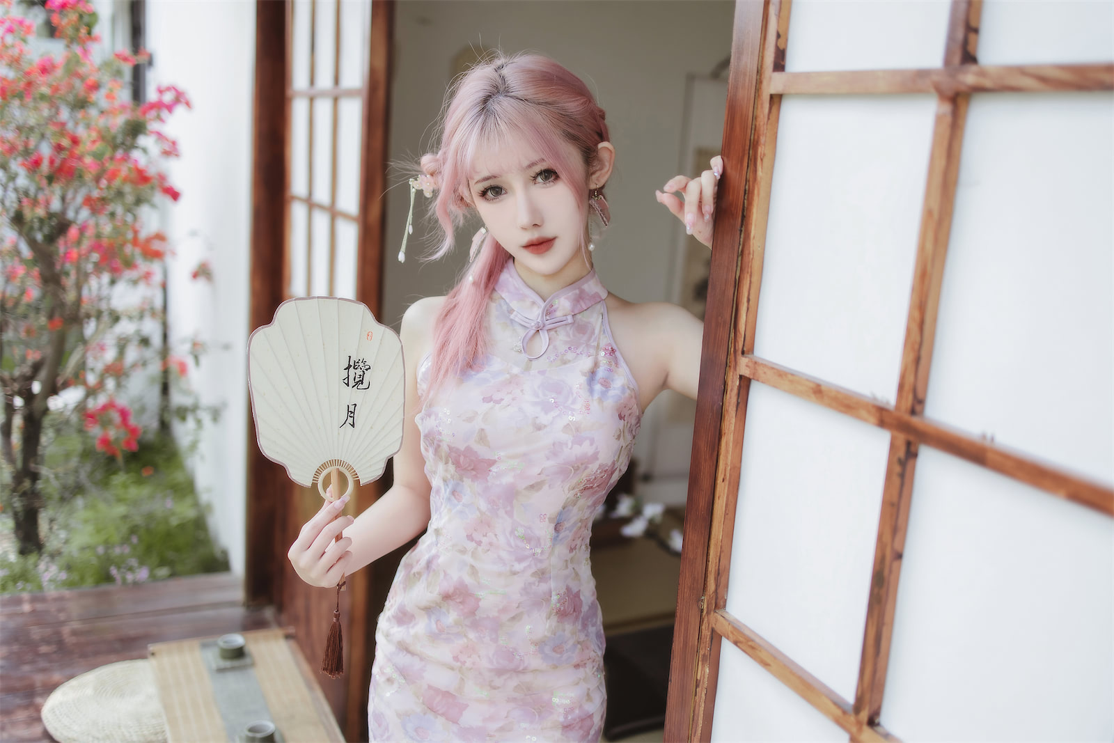 仙女月 粉色旗袍2