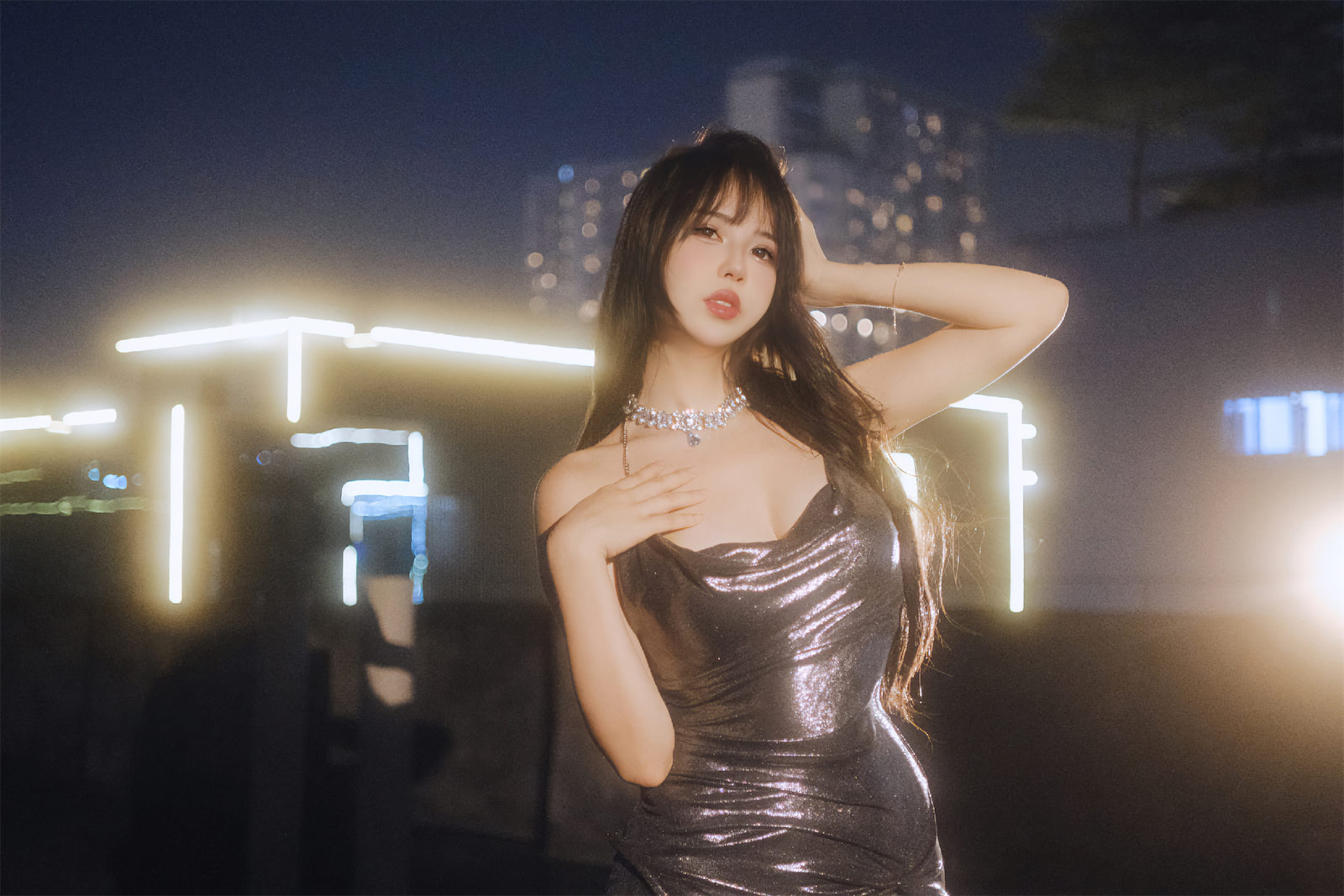Tina很妖孽 夜色连衣裙1