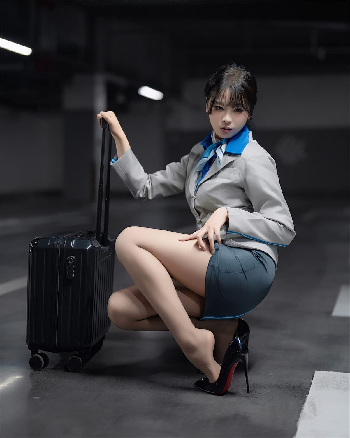 轩萧学姐 空姐车库3