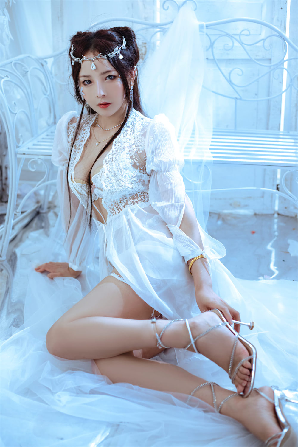 苏嫣嫣阿姨 精灵白色婚纱2