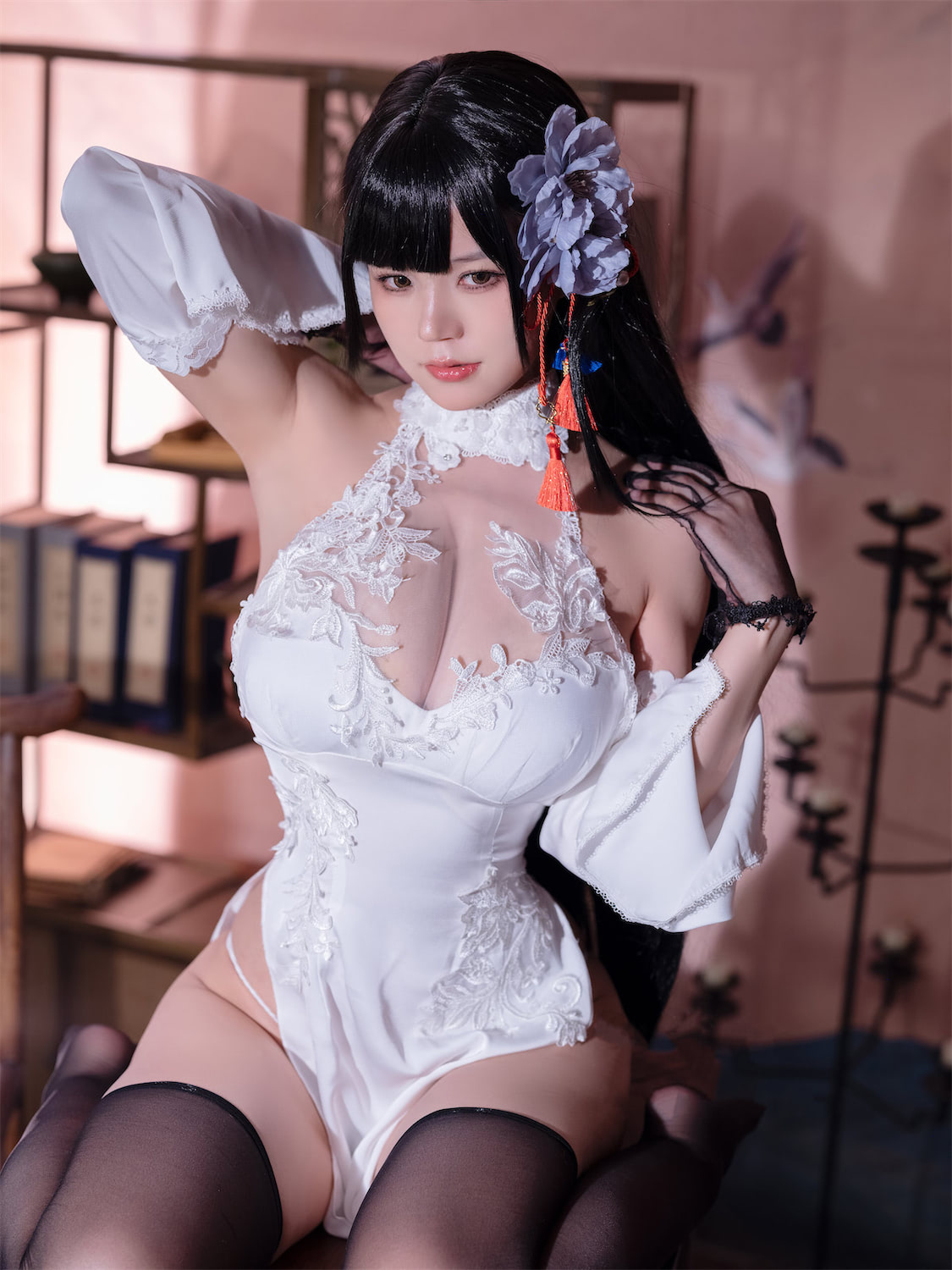 小仓千代w 逸仙旗袍露娜高开叉1