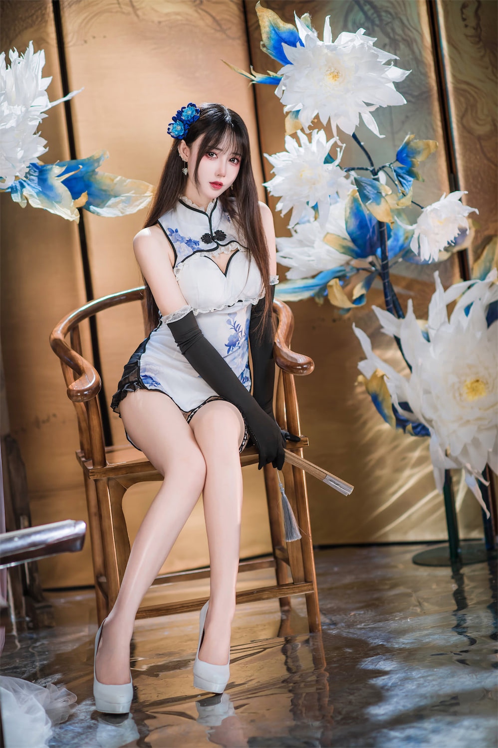 羽生三未 瓶儿青花瓷旗袍6