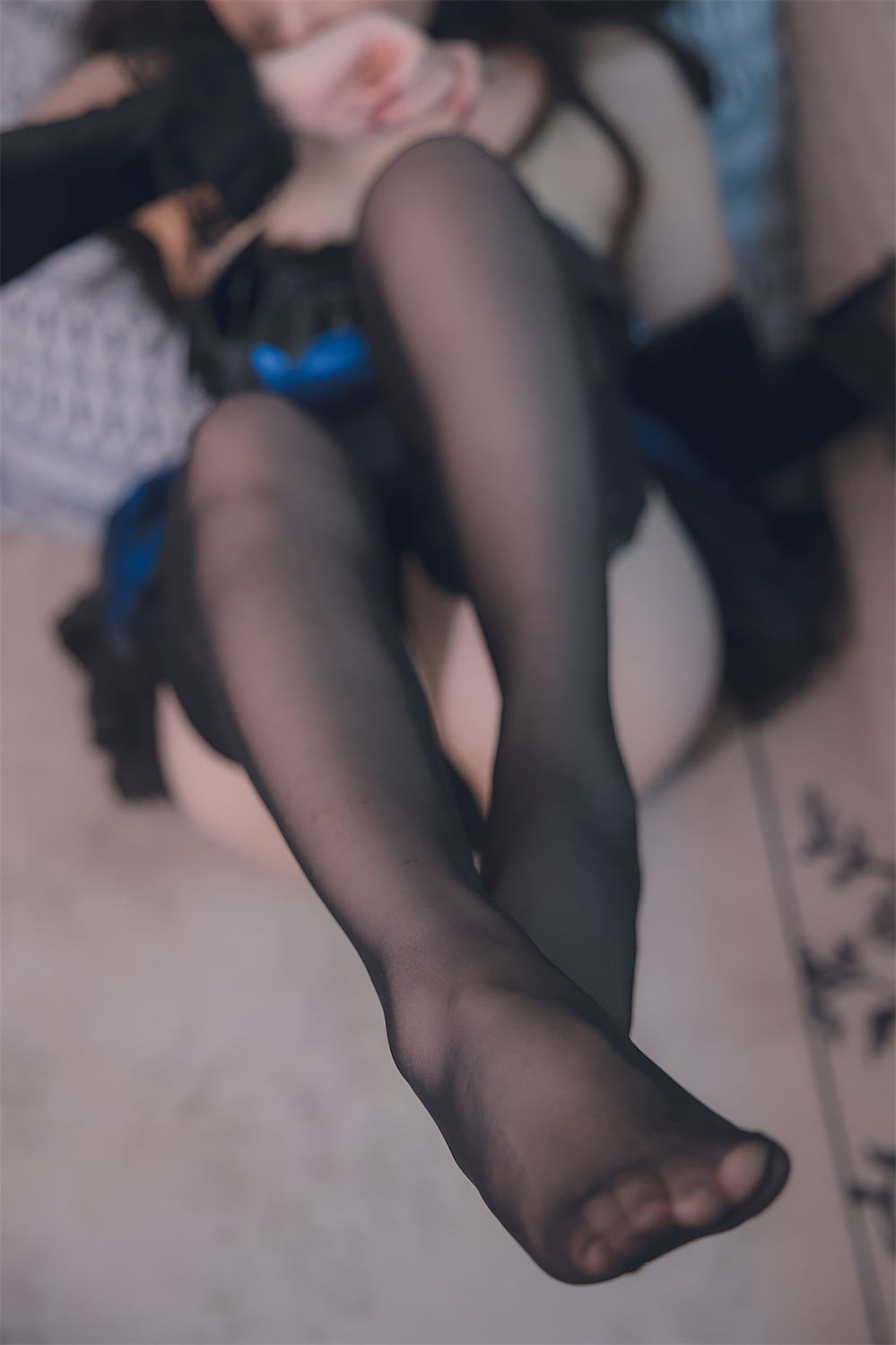 雪晴Astra 蓝色蕾丝短裙4