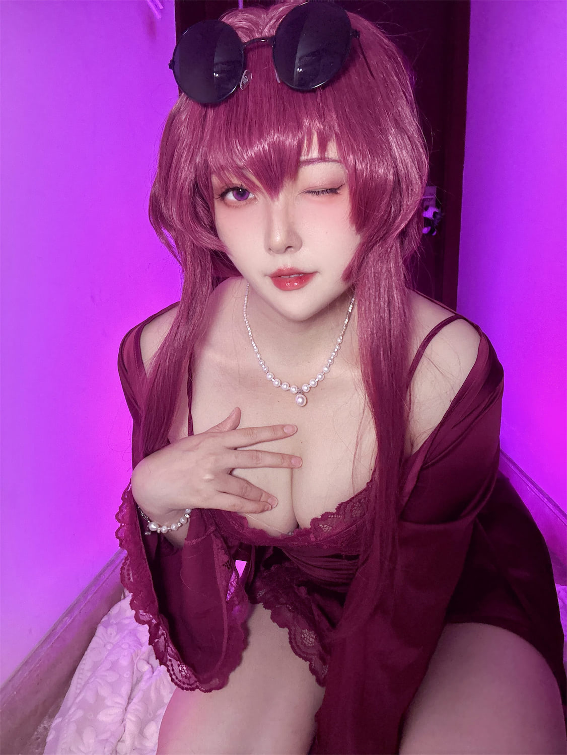 Natsuko 夏夏子 卡芙卡紫罗兰睡衣1