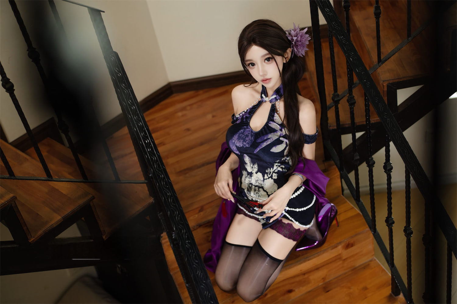 过期米线线喵 紫韵旗袍3