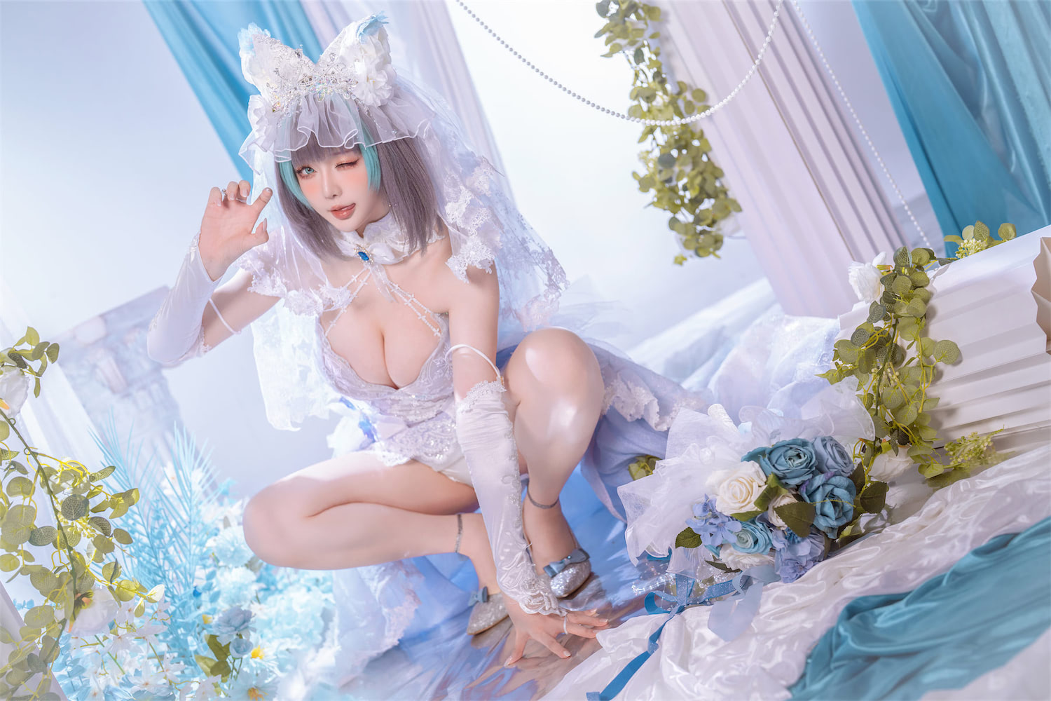 星之迟迟 碧蓝航线柴郡花嫁2