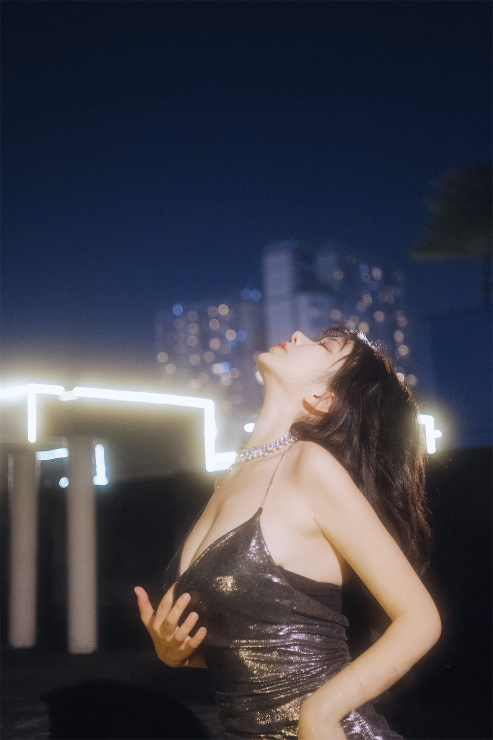 Tina很妖孽呀 夜色连衣裙12