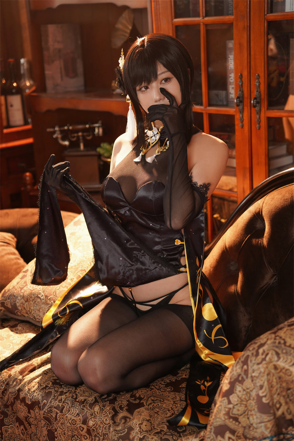 无影喵喵Ghost 镇海黑色旗袍2