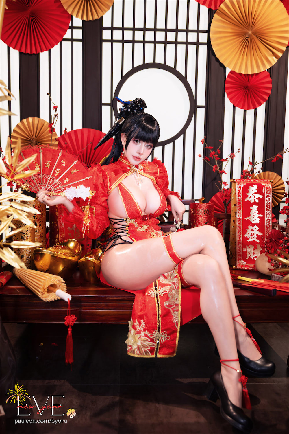 Byoru 红色新年旗袍4