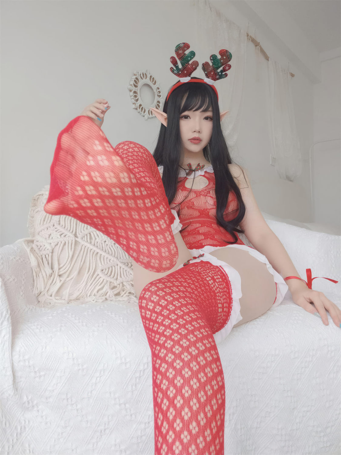 雪晴Astra 圣诞节麋鹿自拍3