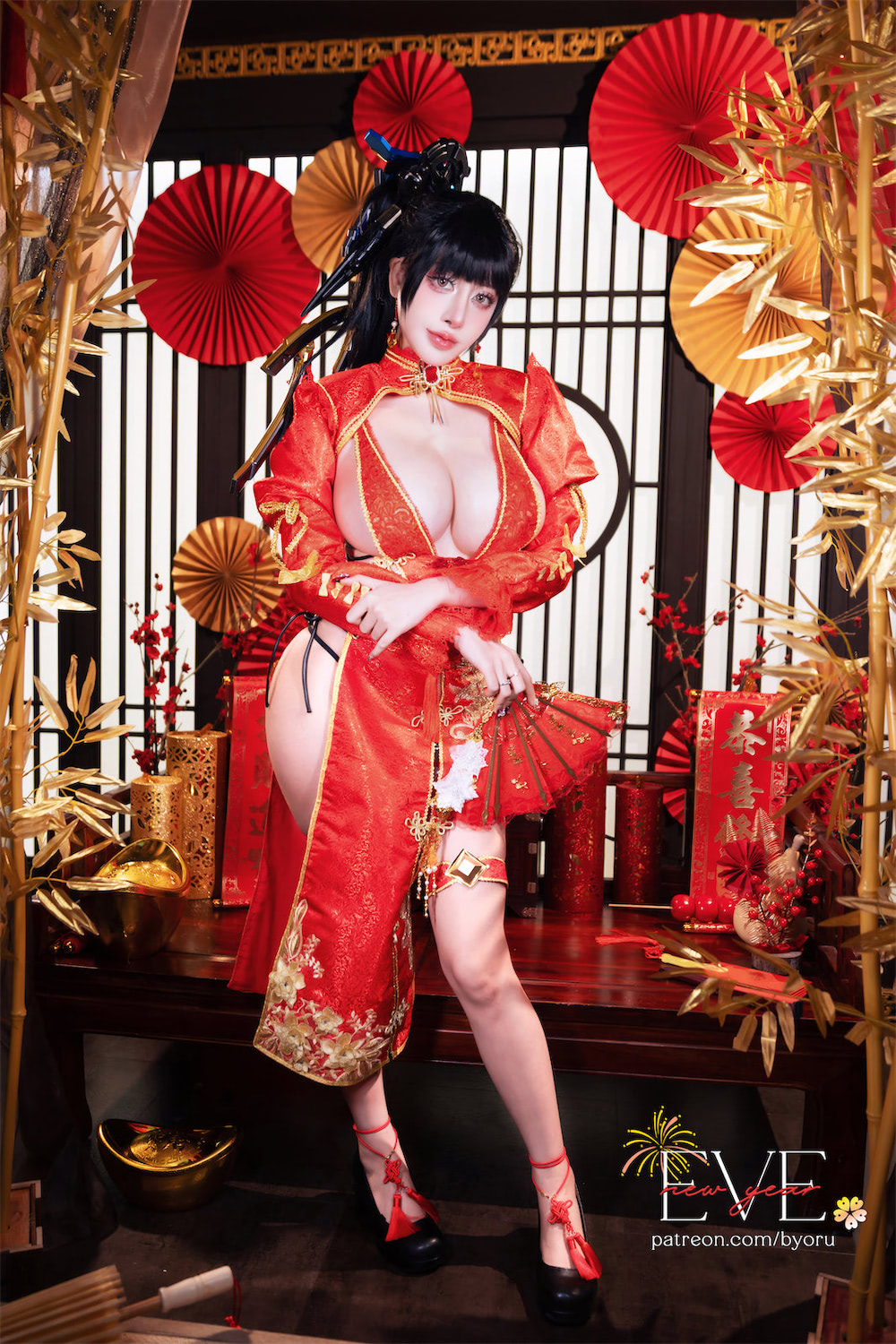 Byoru 红色新年旗袍1