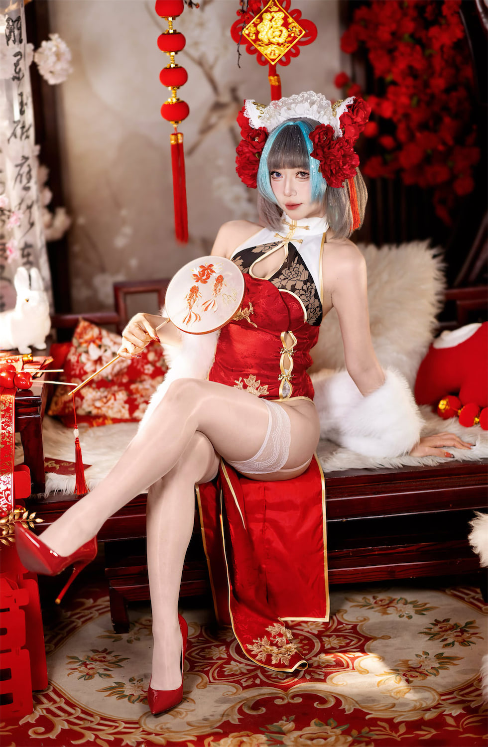 Money冷冷 柴郡新年旗袍1