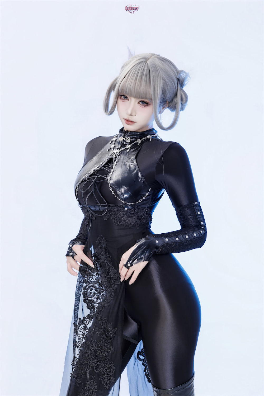 柒柒要乖哦 黑靡烟旗袍10