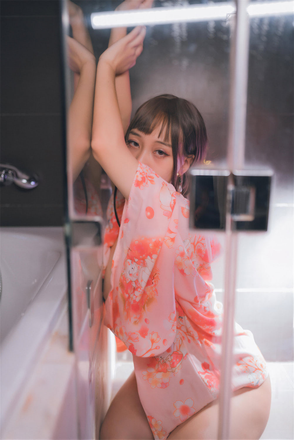 浅安安 粉色和服4
