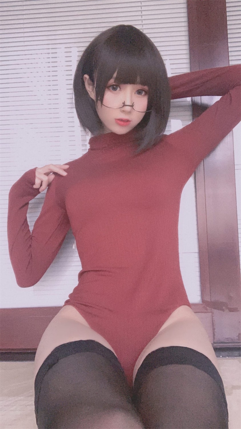 西园寺南歌 红色毛衣8
